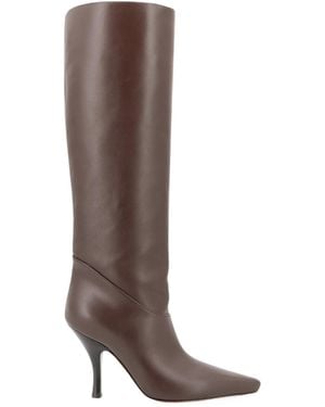 Paris Texas Pointed-Toe Knee-High Boots - Brown