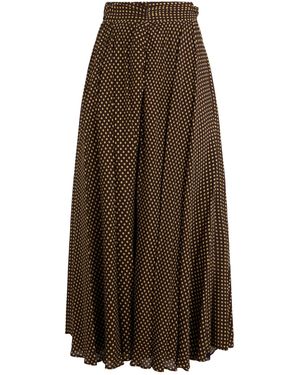 Philosophy Di Lorenzo Serafini Pleated Polka-Dot Skirt - Brown
