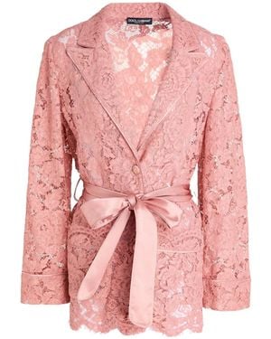 Dolce & Gabbana Solid-Colored Lace Blazer - Pink