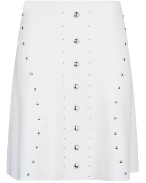 Liu Jo Stud-Embellished Knitted Skirt - White