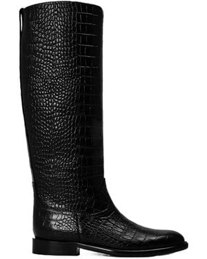 Paris Texas Solid Color Knee High Boots - Black