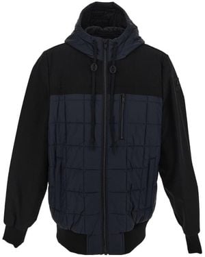 Moose Knuckles Zipped Hooded Drawstring Jacket - Blue