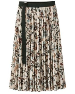 Sacai Pleated Midi Skirt - Multicolour