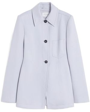 Max Mara Fitted Gabardine Shirt Jacket - Blue