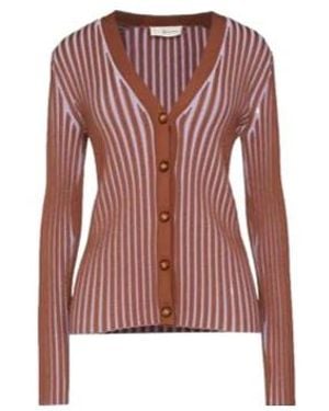 Tory Burch Two-Tone Lightweight Knit Top - Red