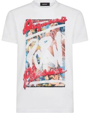DSquared² Graphic-Printed Crewneck T-Shirt - White