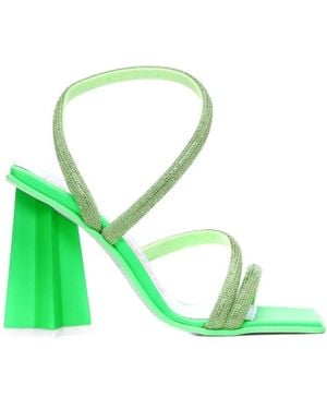 Chiara Ferragni Embellished Square Toe Sandals - Green