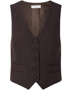 Gabriela Hearst Coleridge Striped Herringbone Wool-Blend Gilet - Brown