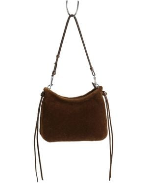 Phoebe Philo Small Shearling Shoulder Bag - Brown