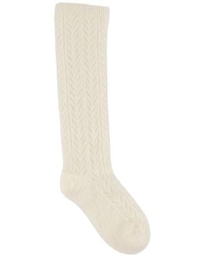 Valentino Mohair Blend Socks - White