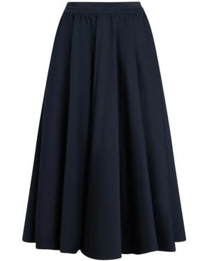 Patou Elasticated-Waist Midi Skirt - Blue