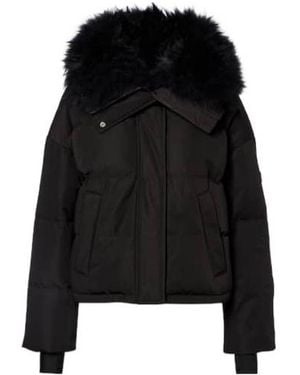 Yves Salomon Long-Sleeved Down Jacket - Black