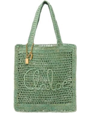 Chloé Chloé Summer Banana Logo Detailed Tote Bag - Green
