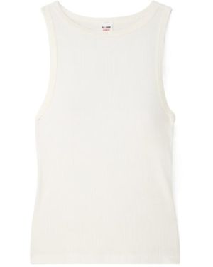 RE/DONE Hanes Ribbed Stretch-Modal Tank - White