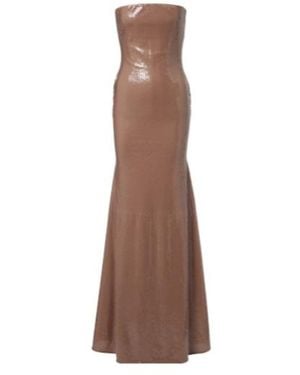 Alex Perry Sequined Strapless Gown - Brown