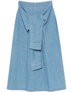Fabiana Filippi Belted Denim Skirt - Blue