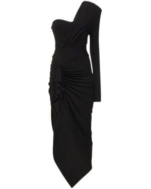 Alexandre Vauthier Plain Jersey Mid-Length Dress - Black