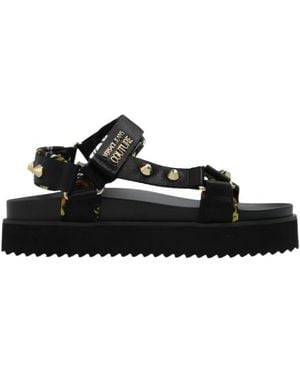 Versace Jeans Couture Couture Studded Strap Sandals - Black