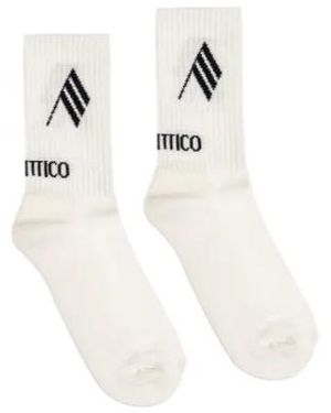 The Attico Intarsia-Logo Socks - White
