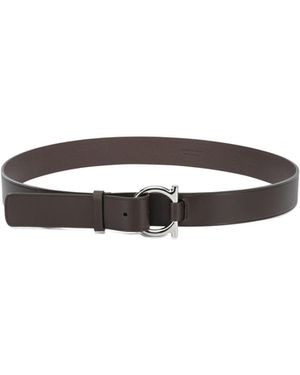 Ferragamo 'Gancini' Leather Belt - White