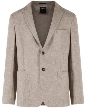 ZEGNA Long-Sleeve Blazer - Brown