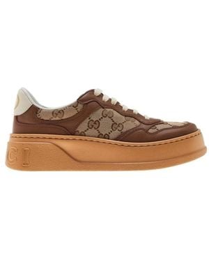 Gucci Logo Low-Top Sneakers - Brown