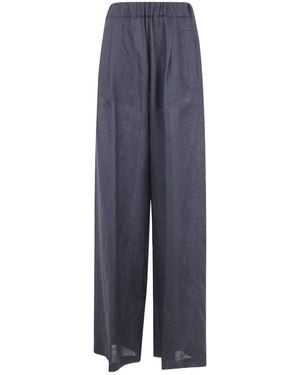 Semicouture Johnny Elasticated-Waistband Palazzo Trousers - Blue