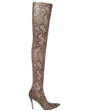 Stella McCartney Pointed Toe Thigh-Length Boots - White