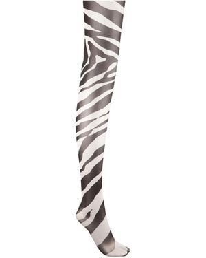 Dolce & Gabbana Zebra-Print Socks - White