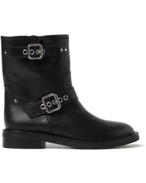 Via Roma 15 Leather Ankle Boots - Black