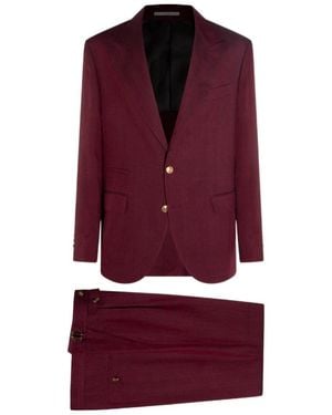 Brunello Cucinelli Single-Breasted Suit - Purple