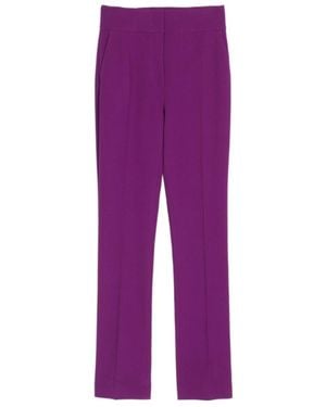 Max Mara High Waist Slim Casual Trousers - Purple
