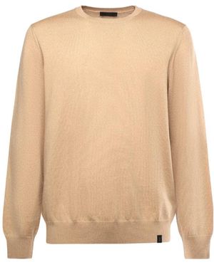 Fay Logo Patch Knitwear - Natural