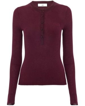 Chloé Chlo Knitted Henley Shirt - Purple