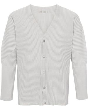 Homme Plissé Issey Miyake Plissé-Effect Cardigan - White