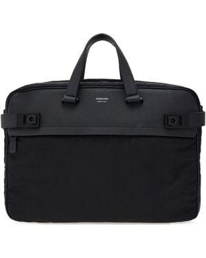 Ferragamo Gancini-Motif Laptop Bag - Black