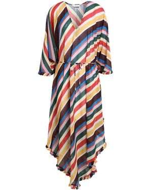 Ganni Striped Dress - White
