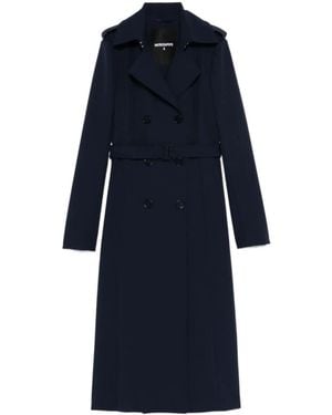 Patrizia Pepe Double-Breasted Belted Coat - Blue