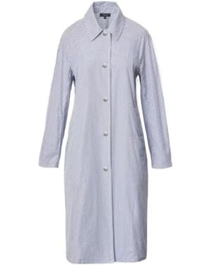 Rag & Bone Striped Buttoned Coat - Blue