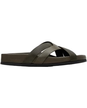 Tom Ford Grain Leather Slippers - Brown