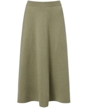Jardin Des Orangers Virgin Wool And Cashmere Midi Skirt - Green