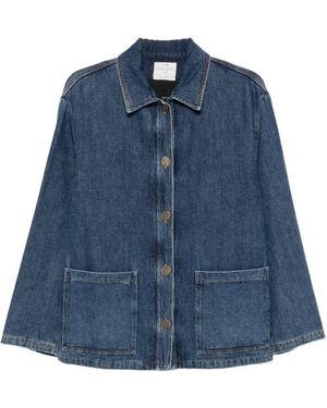 forte_forte Button-Up Denim Jacket - Blue