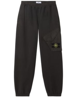 Stone Island Regular-Fit Sweatpants With Elasticated Cuffs - Black