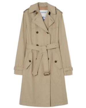 Burberry Long Silk-Lined Tropical Gabardine Foxfield Trench Coat - Natural