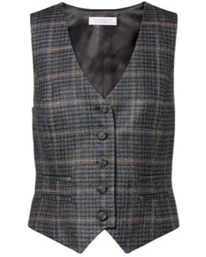 Gabriela Hearst Coleridge Checked Wool And Silk Vest - Gray