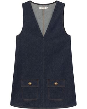 FRAME V-Neck Denim Dress - Blue