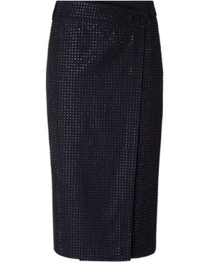 Pinko Rhinestone-Embellished Wrap Skirt - Blue