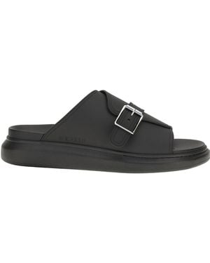 McQueen Buckle Slide Sandals - Brown