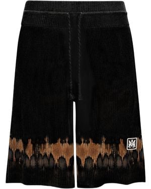 Amiri Ma-Patch Tie-Dye Knit Shorts - Black