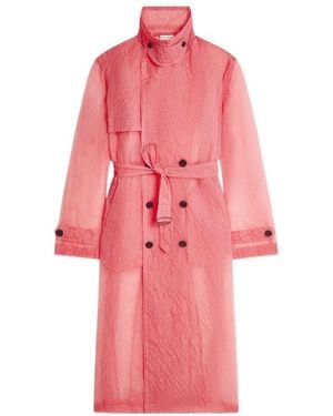 Dries Van Noten High Collar Long Sleeve Coat - Pink